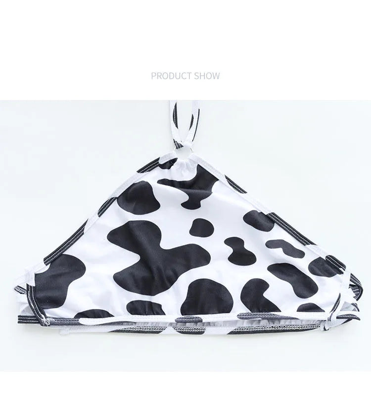Cow Series Swimsuit Bodysuit Bikini Maid Unifrom Costume Summer Beach Kawaii Girl Swimwear Skirt Uniform Set Cosplay