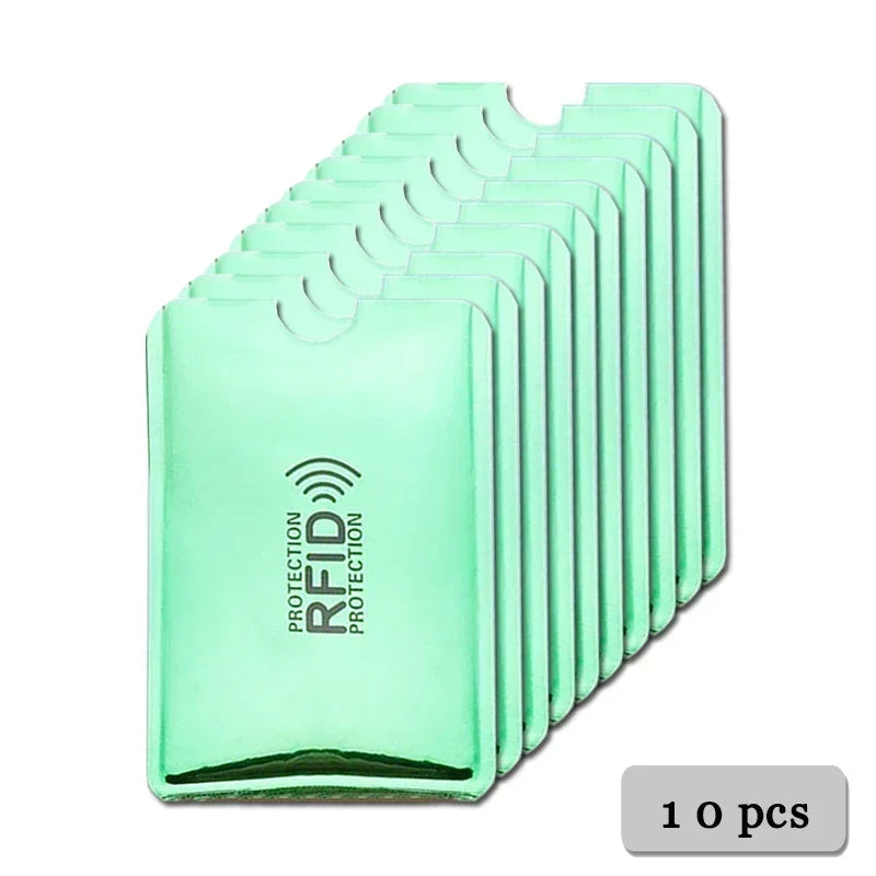 5/10/20pcs Portable Anti Rfid Wallet Blocking Reader Lock Bank Card Holder Id Bank Card Case Protection Metal Credit Card Holder