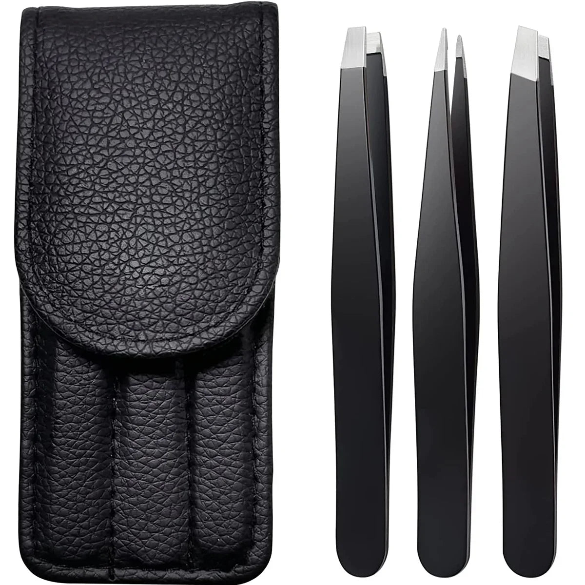 3pcs Premium Stainless Steel Eyebrow Tweezers Set  Precision Sharp Tip Tweezers for Body Ingrown and Facial Hair Removal