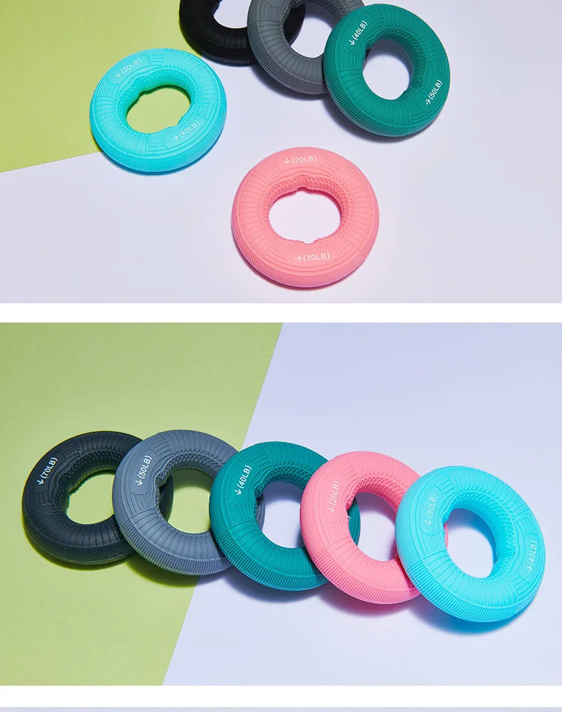 Silicone Hand Grip Strengthener 20-80LB Gripping Ring Finger Trainer Carpal Expander Muscle Finger Stretcher Relieve Wrist Pain