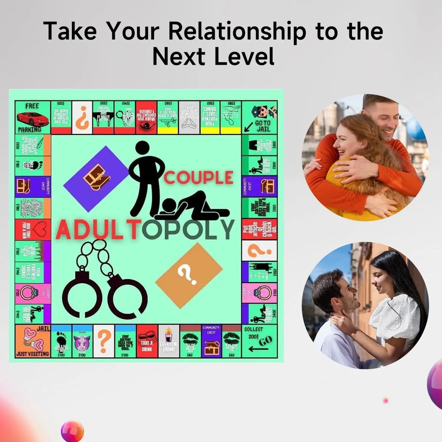 Adultopoly Board Game, Couple Adult Opoly Boards Game, Couple Board Game for Adults, Relationship Card Game Bedroom Games