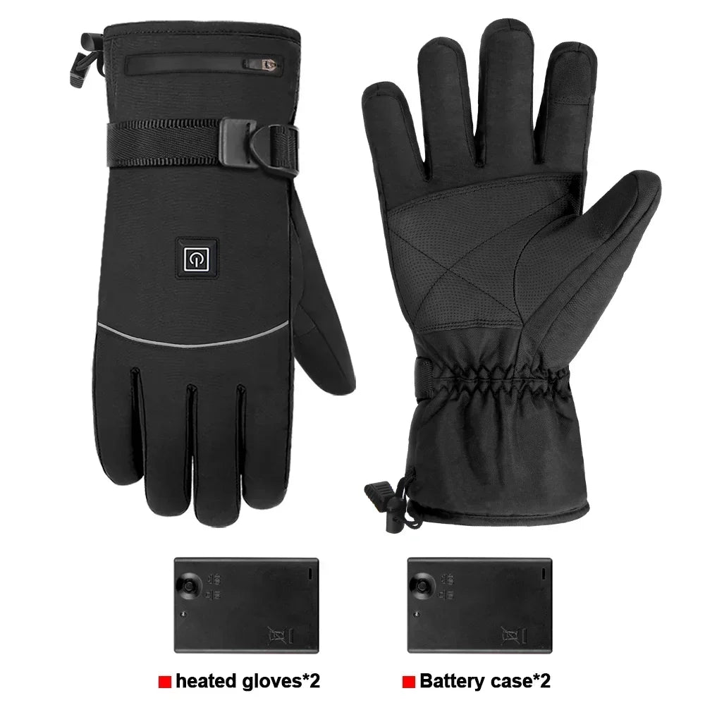 Electric Heated Gloves Thermal Heat Gloves Winter Warm Skiing Snowboarding Hunting Fishing Waterproof Heated Rechargeable Gloves