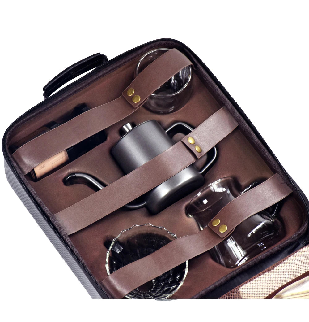 Luxury Coffee Gift Box Set Grinder Hand Pot Glass Drip Filter Household Coffee Coffee Christmas Gift Coffeeware