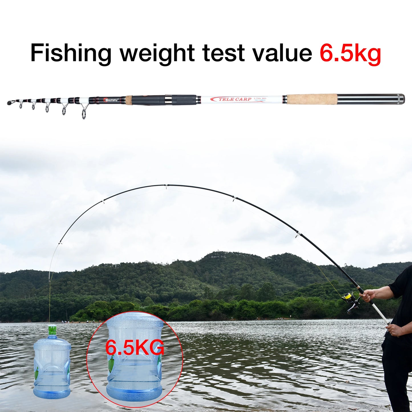 BIUTIFU 3.75lbs Telescopic Carp Fishing Rods 3.0/3.6/3.9/4.2m T800 Carbon Travel Spinning Surfcasting 40-180g Lake Sea Hard Pole