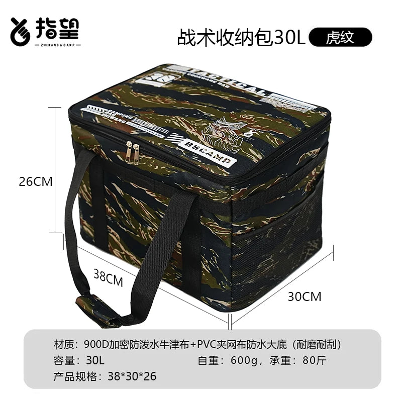 Tactical Camping Storage Bag, 26L Camping Luggage Bag for Hiking, Large Space Cookware Tableware Storage Bag for Picnic