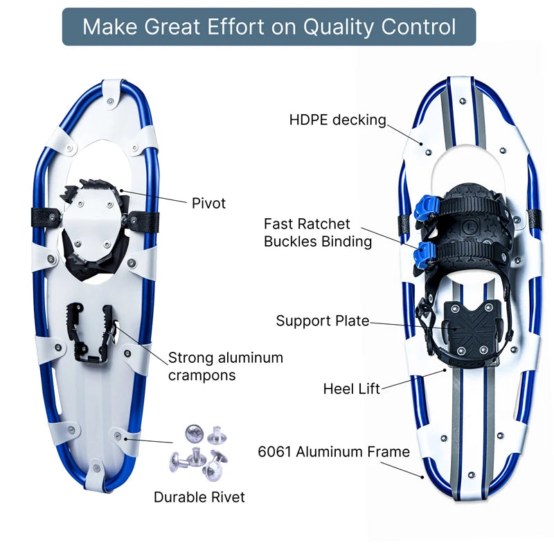 30 Inch Lightweight Snowboard Aluminum Alloy Outdoor Snow Walking Shoes Snowshoes