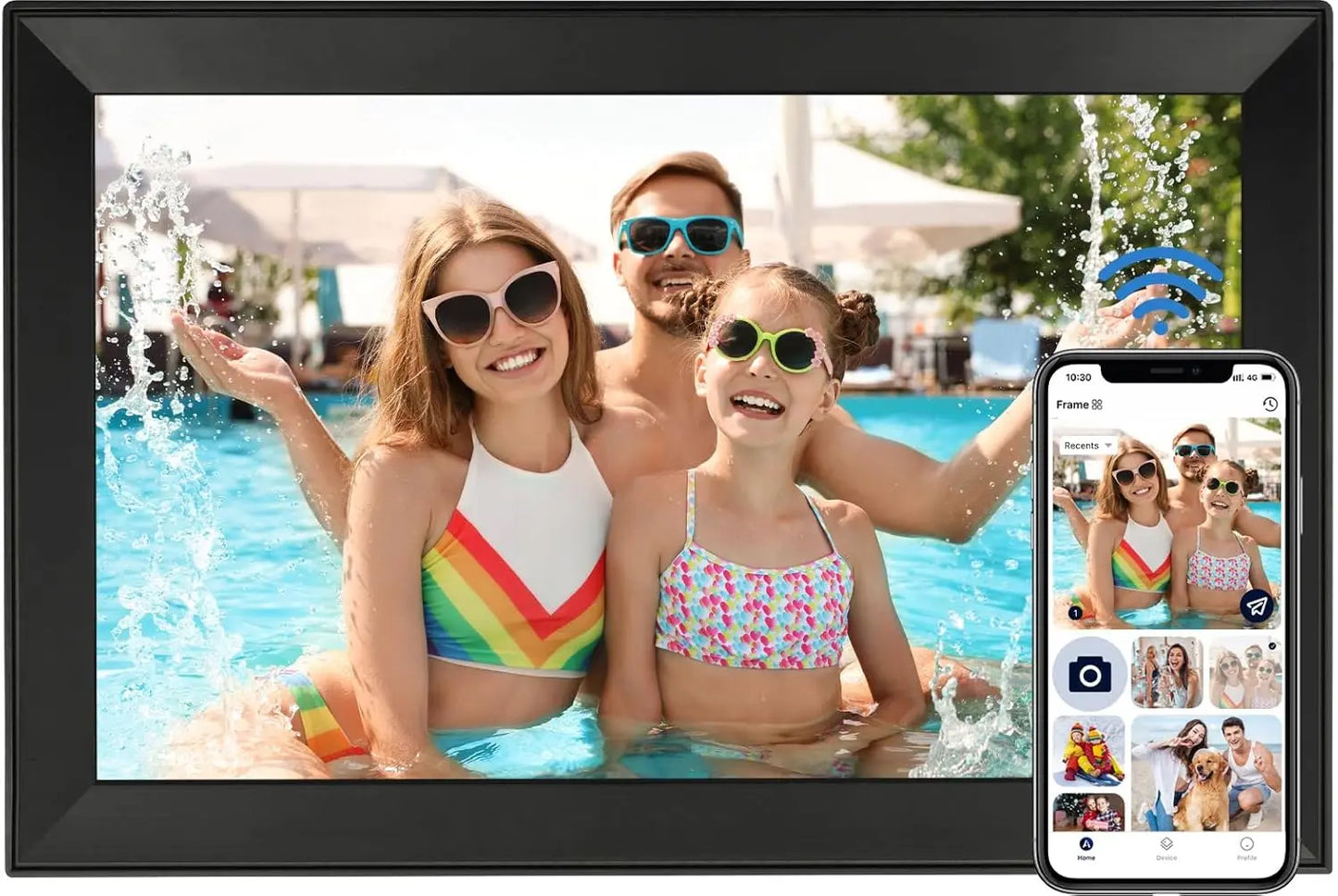 15.6 inch built in 32GB/ 64GB WiFi Large touch ips digital photo frame 1920*1080 WiFi Smart Frame Share Photos Videos via frameo
