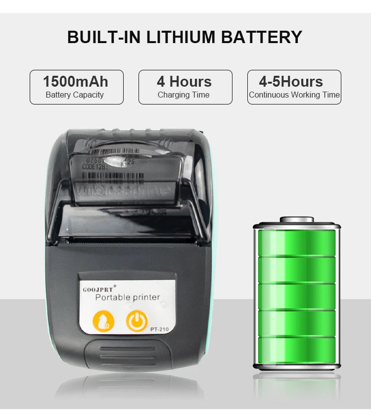 Mini Receipt Printer Portable, Bluetooth, Ticket ,Bill Receipt, POS, iOS/Android