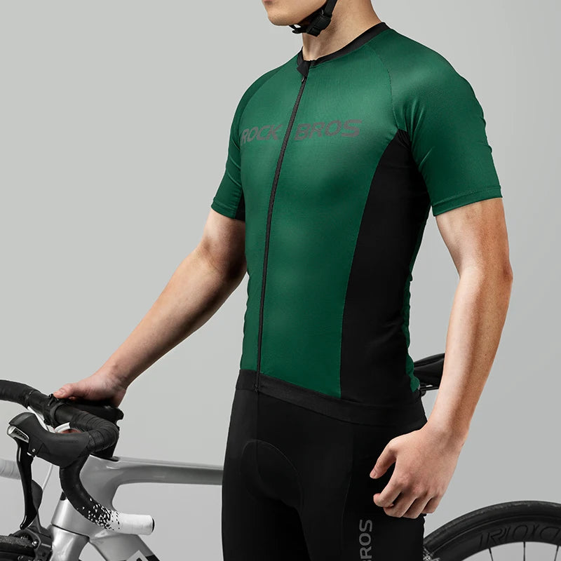 ROCKBROS Cycling Jersey Summer Bicycle Skin-Friendly Breathable Short Sleeve Sports Quick Dry Reflective Cycling Equipment