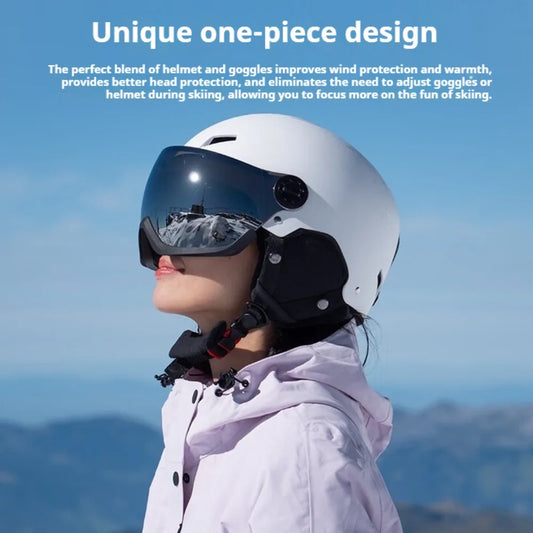 Ski Helmet Men Snow Goggles In One Anti-Impact Skiing Helmet For Adult Women Ski Skateboard Snowboard Safety Helmet Female Male