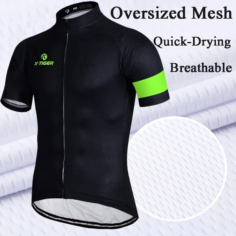 X-TIGER Men Cycling Jersey Breathable MTB Road Bike Coat Short Sleeves Bike Clothing Cycling Jacket Ciclismo Bicycle Shirts