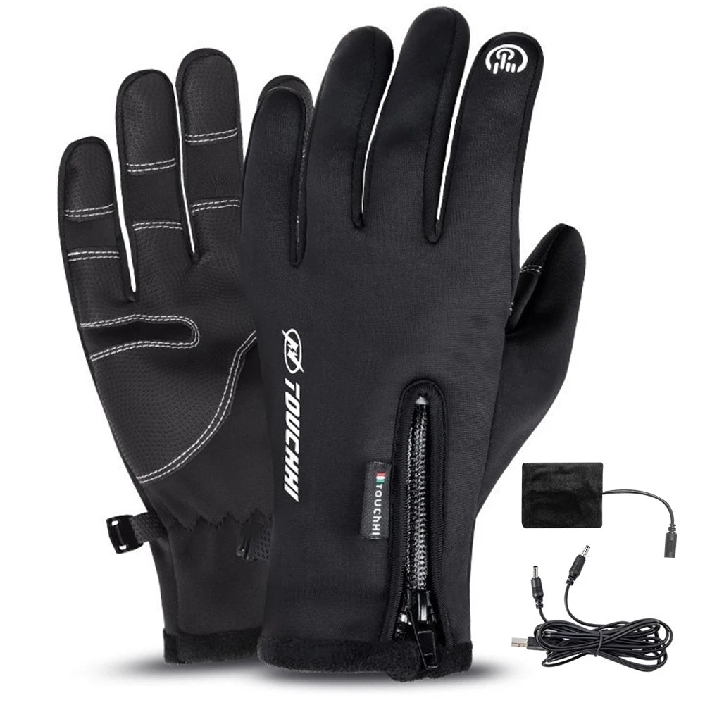 USB Touch Screen Gloves Electric Heated Hand Warmer Winter Ski Gloves for Cycling Running Driving Hiking Walking for Women Men