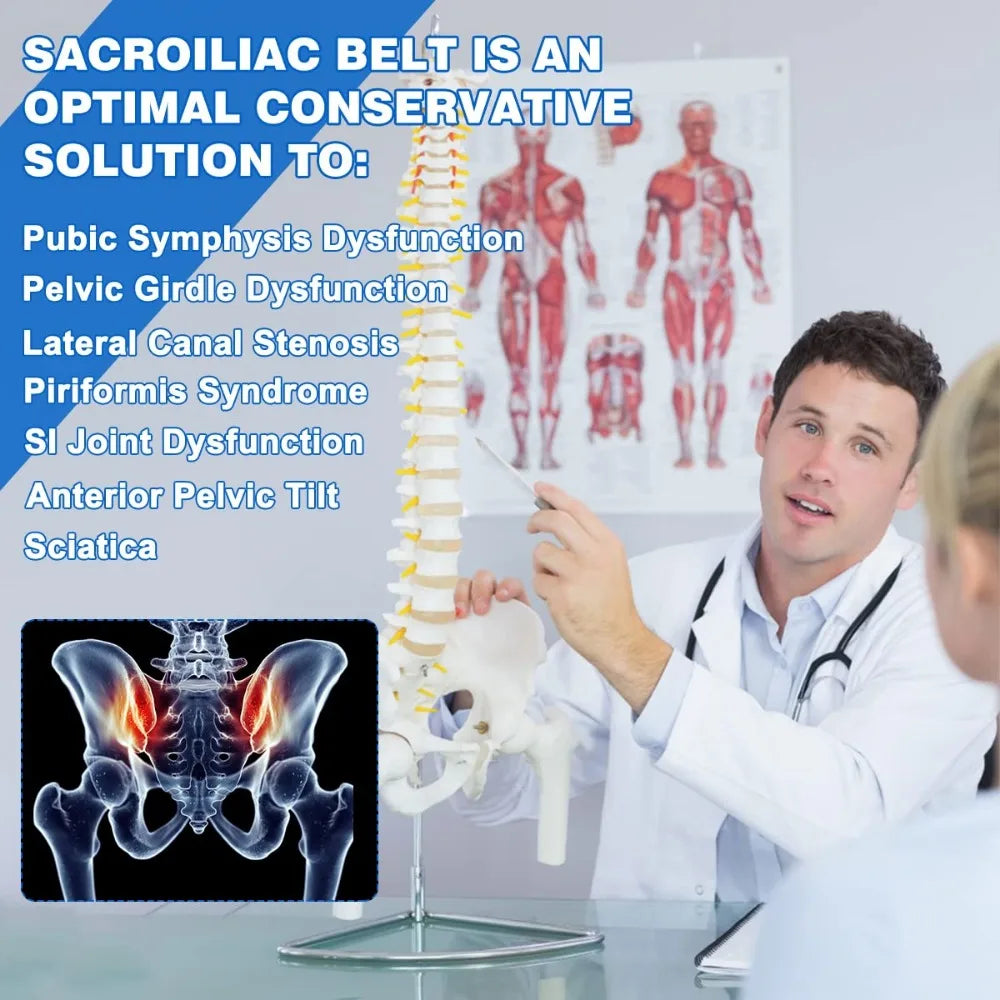 Sacroiliac SI Joint Hip Belt Lower Back Support-Hip Braces for Hip Pain Pelvic Support Belt Sciatica Pelvis Lumbar Pain Relief