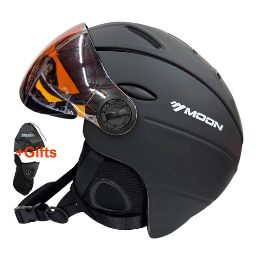 MOON Skiing Helmet With Goggles PC+EPS High-Quality Ski Helmet For Adult Outdoor Snowboard Skateboard Helmet Protective Ski Gear