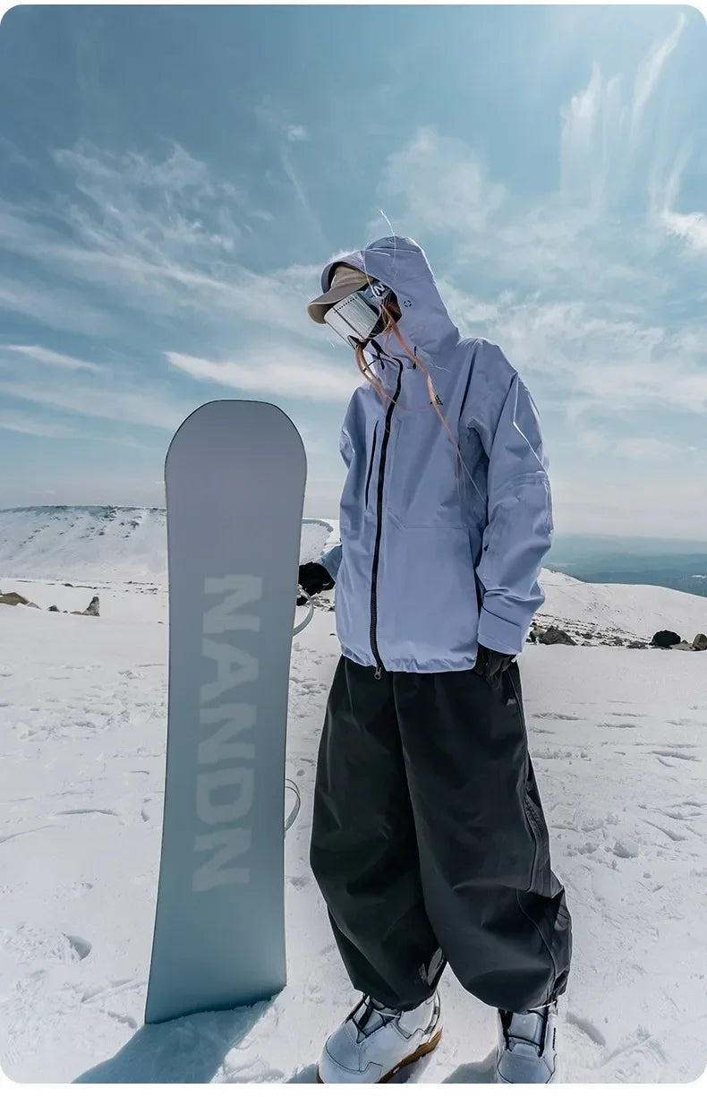 Men's Women's Single Board Waterproof Loose Fit Wear Resistant Professional Double Board Ski Pants Snowboard Pants Men