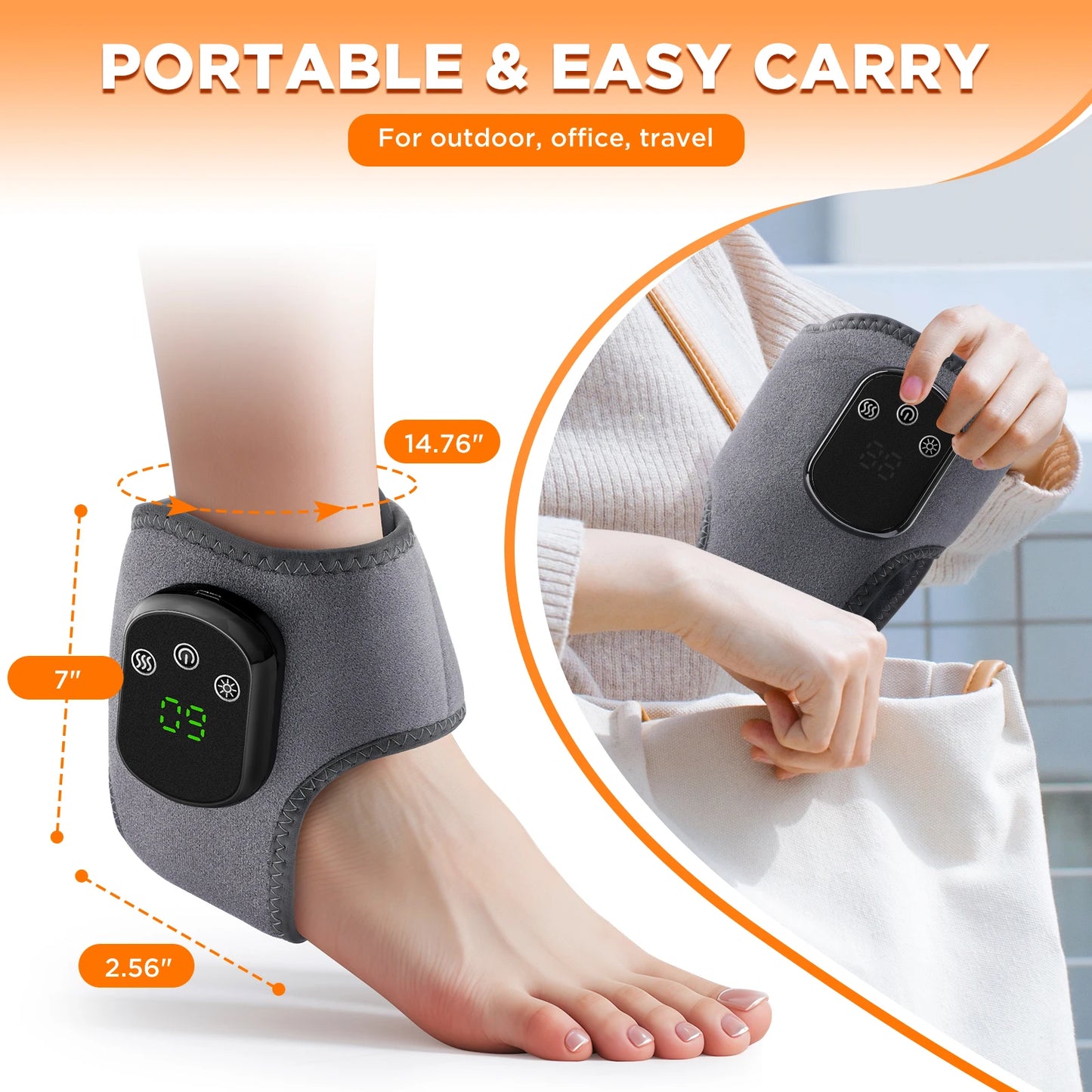 Electric Ankle Protector Ankle & Wrist Massager Foot Brace Hot Compress Vibration Ankle Support Guard Band Muscle Relaxation