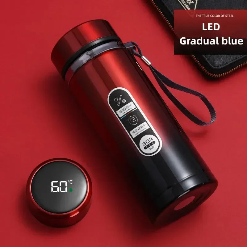 StainlessSteel Thermos Bottle with LED Temperature Display, 500-1000ML