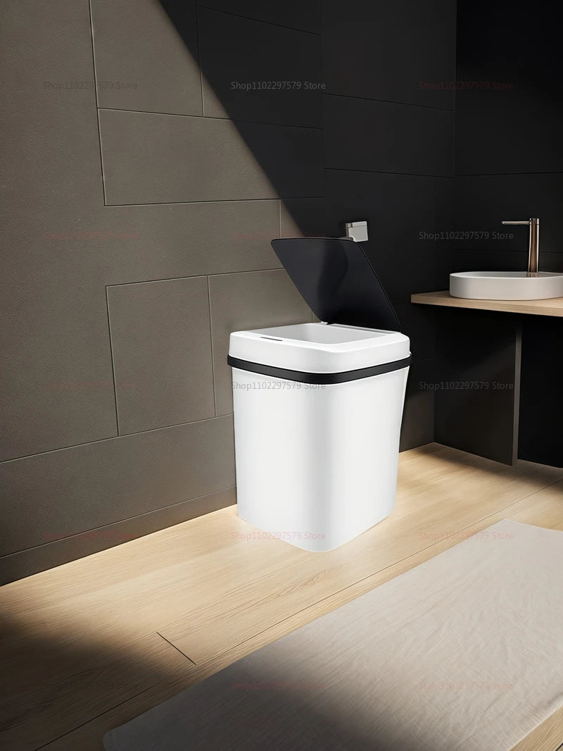 Smart Touchless Trash Can 13L Automatic Sensor Garbage Bin Waterproof Kitchen Bathroom Toilet Waste Bin for Living Room Bedroom