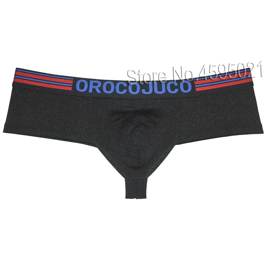 Cheeky Men's Boxers Shorts Thong Brazilain Underwear Bulge Pouch Male Bikini Briefs Micro Trunk 1/3 Rear Coverage Underpant Soft