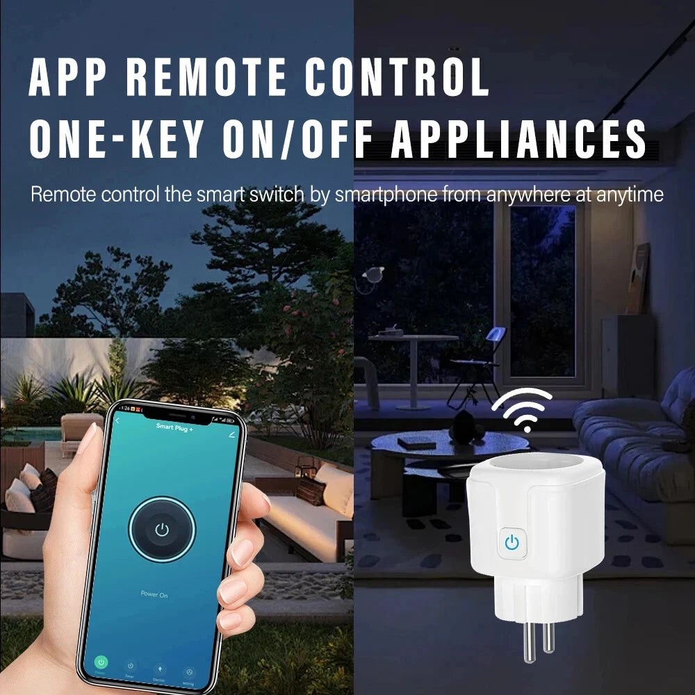 Tuya Smart Socket EU16A/20A Wifi Smart Plug With Power Monitoring Smart Life APP Remote Control Support Google Assistant Alexa