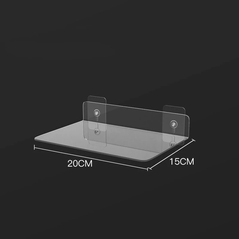 Storage Rack Acrylic Shelf Clear Wall Mounted Thick Transparent Floating Display Stick Bathroom Kitchen Ledge Organizer 20-50cm
