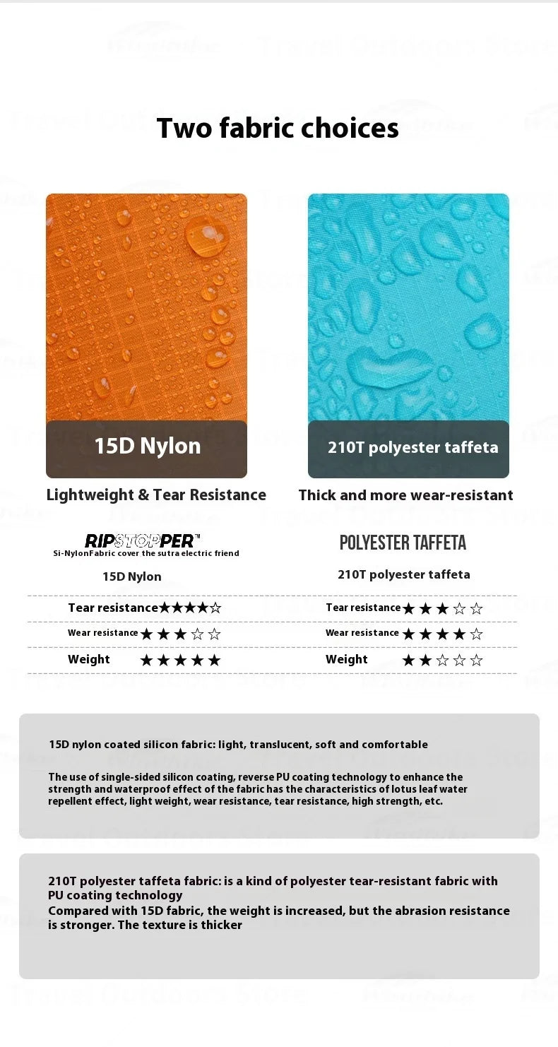 3F UL GEAR Sleeve Raincoat Lightweight Windproof and Waterproof PU5000mm 3D Silicon Coating Fabric About 180g Nylon Polyester
