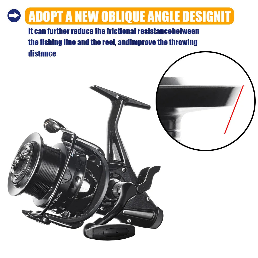 Carp Fishing Reel Spinning Strong Double Drag 12-15kg Molinete Carretilha De Pesca Olta Makaralar Sea Reels Accessories Mar