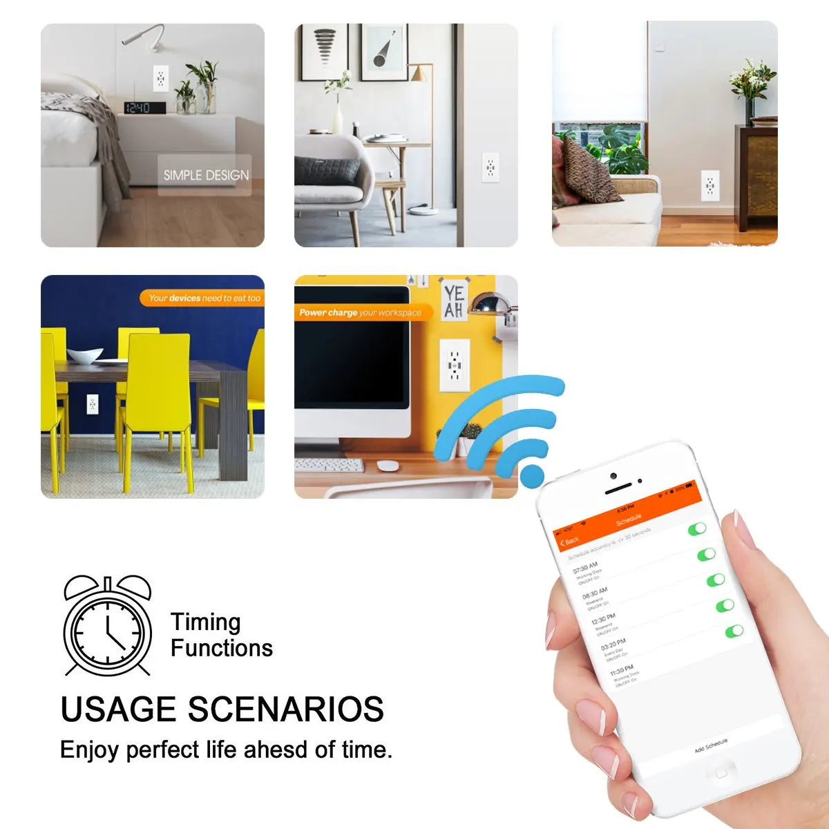 Melery Brazil WiFi Smart Wall Socket USB Tuya Electrical Plug Outlet PC/Glass Panel Alexa Google Home,Whole House Intelligence