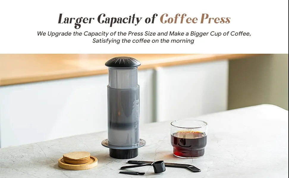 300ml AeroPress Machine Espresso Coffee Maker Portable Cafe French Press Coffee Pot With Filter Paper Kit Bar Set with Grinder