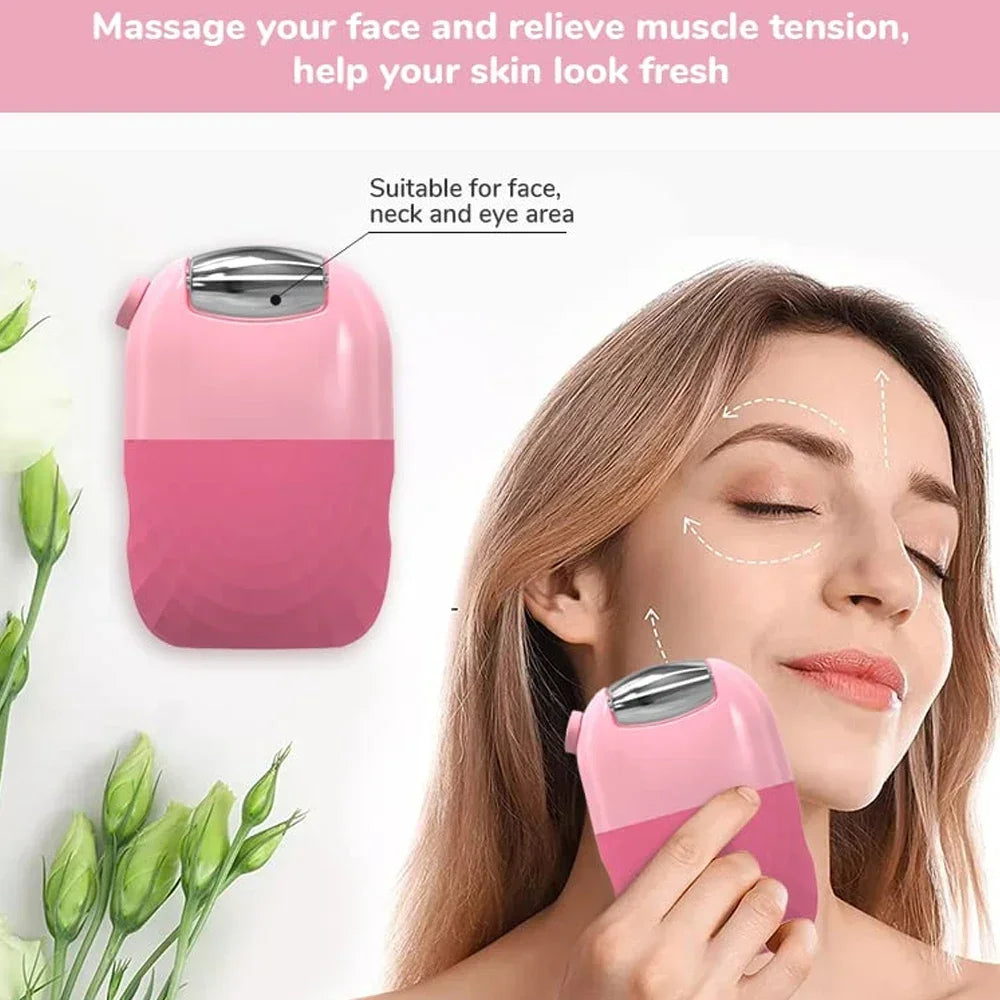 2In1 Silicone Ice Facial Roller Skin Care Beauty Lifting Contouring Tool GuaSha Roller Puffiness Skin Care Beauty Treatment Tool