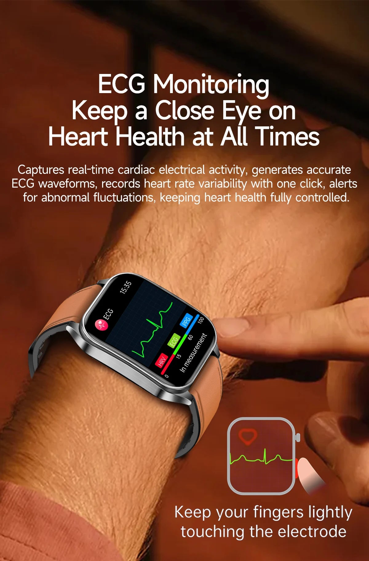 2025 New Mcro Phsical Examination 650nm Laser Therapy ECG Urci Acid Blood Fat Smart Watch Men Blood Pressure Heart Rate Bracelet