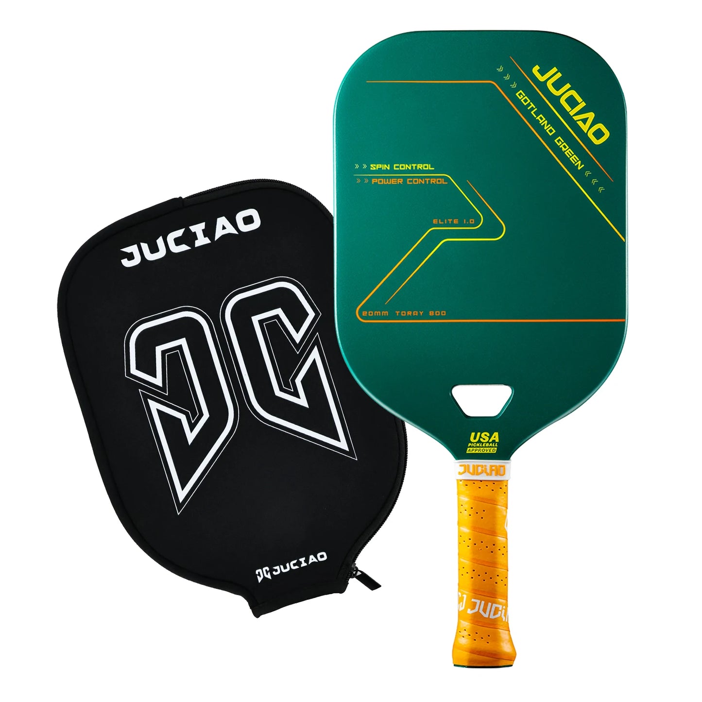 JUCIAO T800 Carbon Fiber Pickleball Paddle With Aero Throat  USAPA Approved 20MM Thermoformed Pickleball for Power & Control