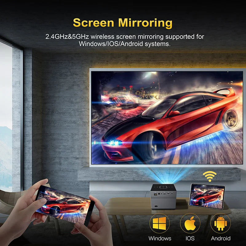 XNANO 300ANSI Projector 8K/4k WiFi 5G Voice Remote Portable Smart Movie Projector with LED Lighting BT5.0 Bulit-in More App