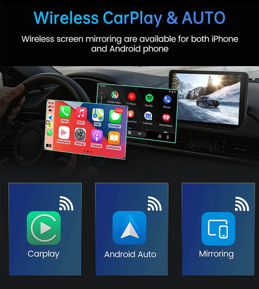 JIUYIN 7inch Wireless CarPlay Android Auto Portable Car Radio Multimedia Video Player IPS Touch Screen GPS Navigation Bluetooth