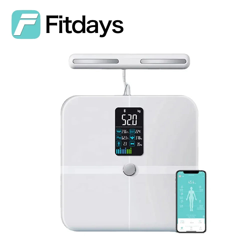 Fitdays Home Smart Bioimpedance Scale 8 Electrode Body Fat Scale Weight Balance Scale Smart Body Composition Scale