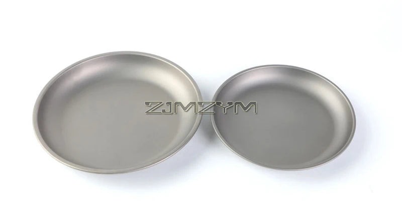 Ultralight Titanium Bowl Pan Plate Dish 22cm 18.5cm Round Plate Outdoor Camping Portable Tableware for Backpacking & Camping