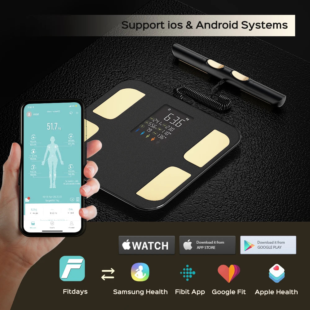 Smart Bioimpedance Scale New Smart Body Composition Scale Digital Scale Body Fat Weight Scale Balance Bioimpedance Scale