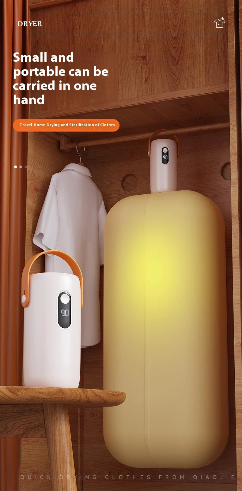 Portable Clothes Dryer Compact Electric Drying Machine for Home Foldable Clothes Dryer Convenient clothing drying in dormitories