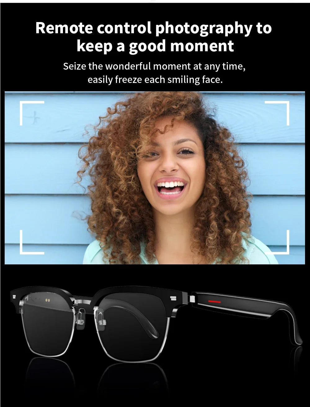 For Xiaomi E13 Smart Glasses:Blue Light Filtering Polarized Sunglass Lenses Audio Built-in Mic & Speakers Touch Voice Assistant