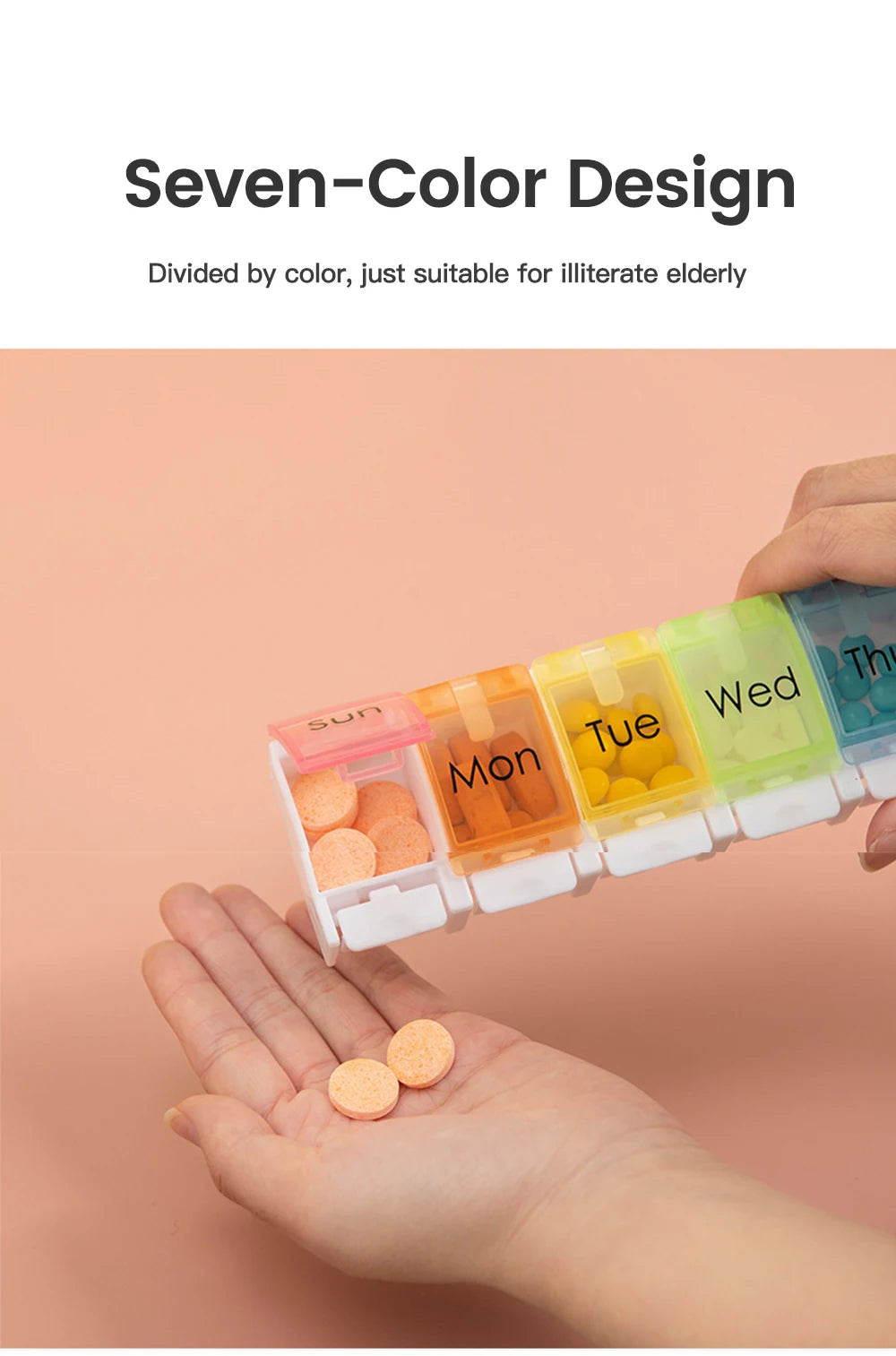 7 Days Weekly Pillbox Tablet Holder Medicine Storage Case Drug Container Pill Box Tablet Storage Box Organizer 7 Cells Pill Case