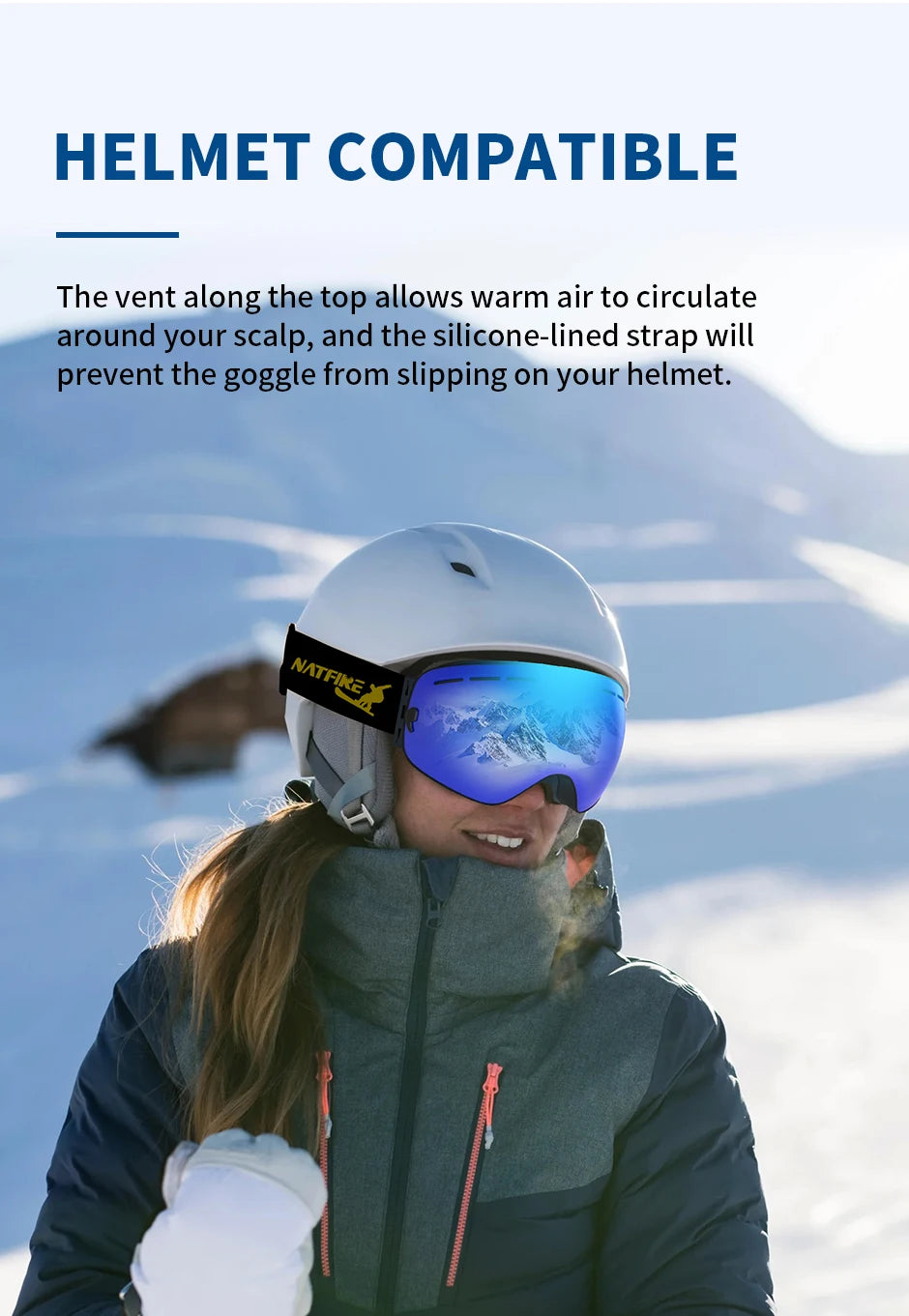Snowboard Ski Goggles for Men Women UV400 Protection Anti-Fog Ski Glasses Ski Mask Big Face Snow Glasses Skiing Eyewear