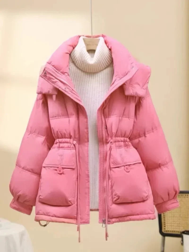 Puffer Jacket Women Warm Fashion Korean Mid-length Duck Down Coat Female 2024 New Winter White Duck Down Jacket Women