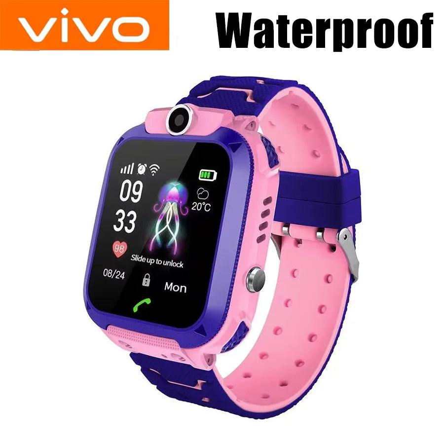 VIVO Kids 4G Smart Watch Sim Card Call Child SmartWatch SOS GPS Location Tracker Camera Waterproof Watch Gift For Ios Android
