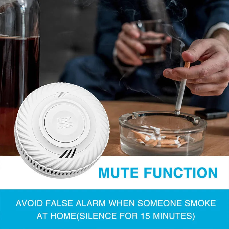 Built-in 10 Year Battery Smoke Detector WiFi Function Tuya Smart Home Parlor Child Room Kitchen Shop Fire Sound Alarm SensorSmoke DetectorsGoWisse.com