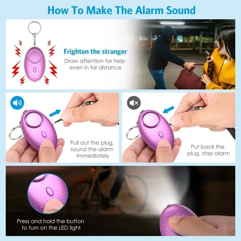 Self Defense Keychain for Women - Personal Safety Alarm with LED Light & Emergency Whistle | Protective Security Accessories