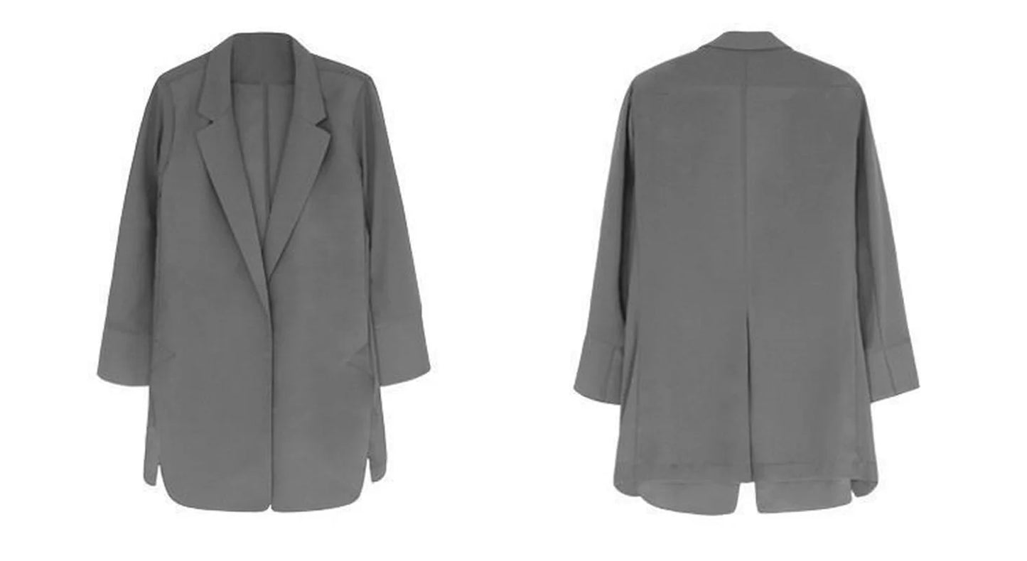 Spring Women Thin Blazers Sun Protection Suit 2025 Female Summer Black Blazer Three Quarter Sleeves OL Slim Coats Ladies Tops