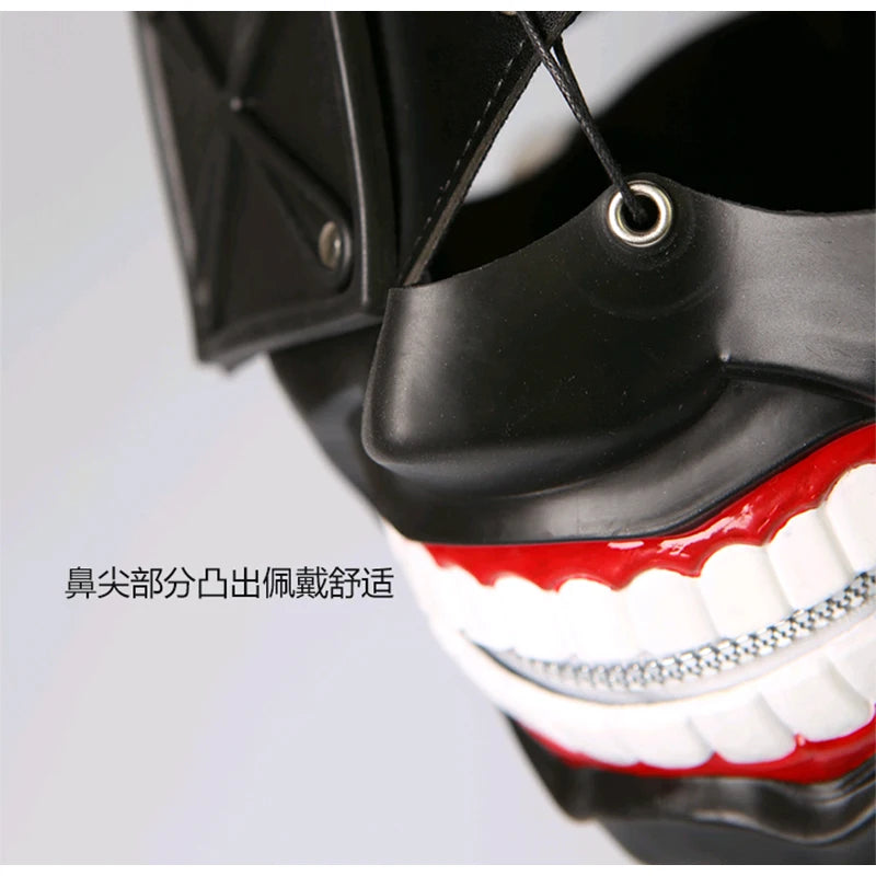 Tokyo Ghoul Mask Anime Kaneki Ken Cosplay Masks Halloween Party Masks Cosplay Ghoul Kinkiken Zipper Mouth Mask Scary Masque