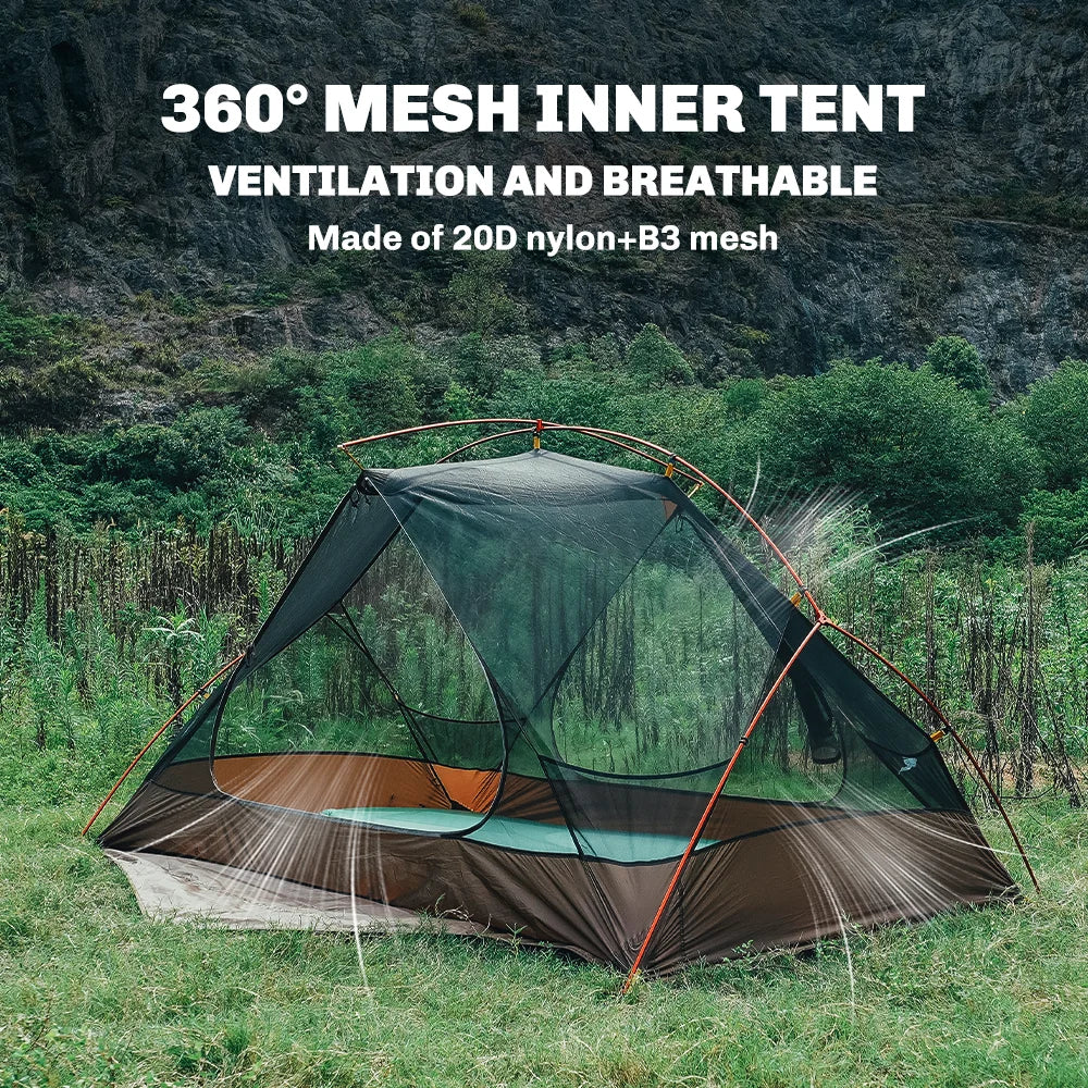 Fire-Maple Tropics Ultralight Backpacking Tent 2 Person 20D Waterproof Easy Setup Hiking Mountaineering Cycling Trekking 1.95KG