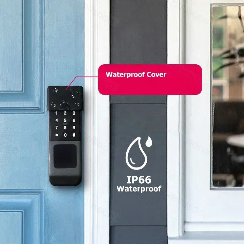 Tuya Wifi Waterproof Outdoor Smart Door Lock TTLock App Fingerprint Lock Card Code Remote Unlock Keyless Digital Electronic Lock
