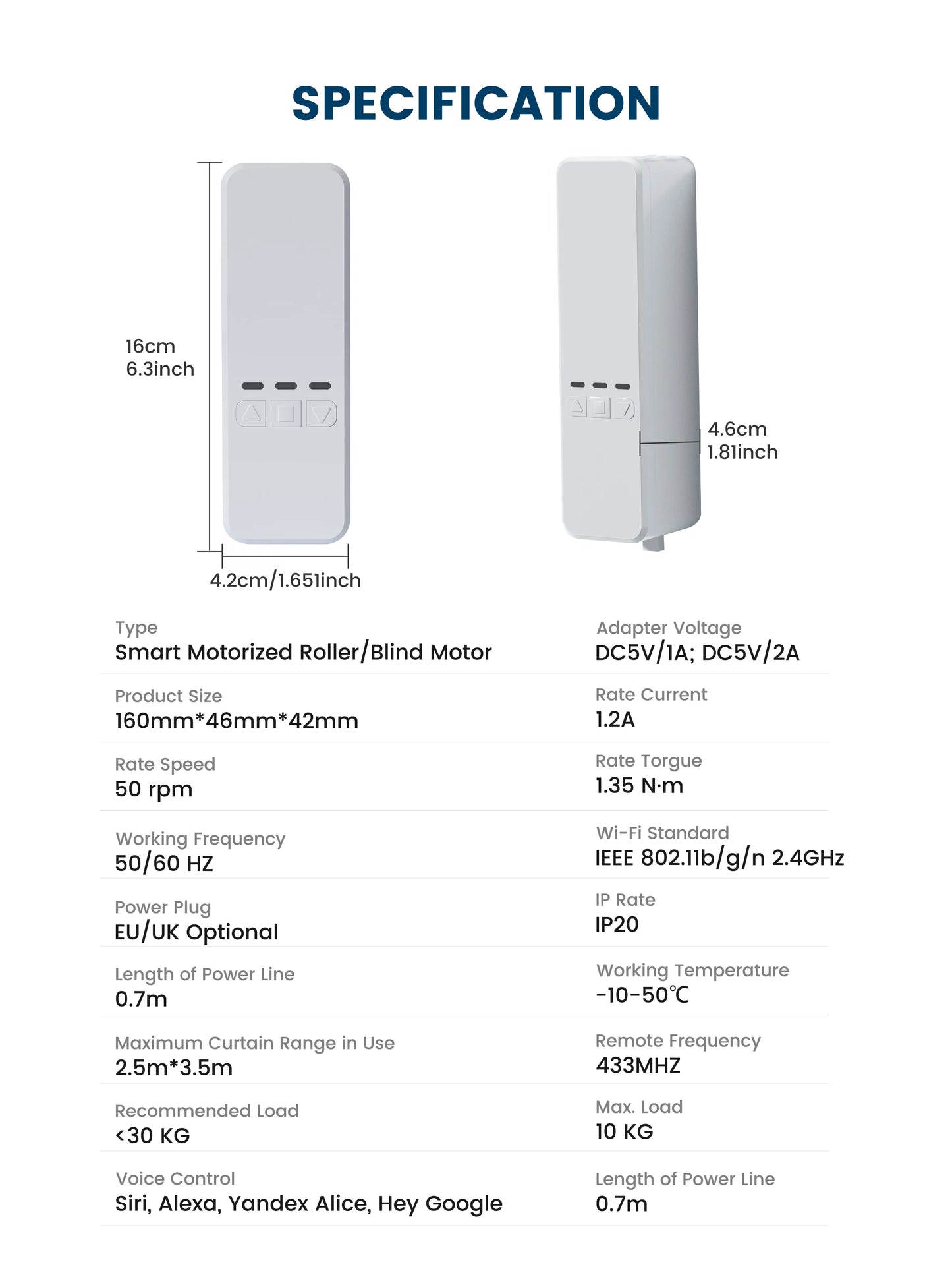 GIRIER Smart Curtain Motor WiFi Motorized Roller Shade Motor for Blinds Works with Alexa Google Home Assistant Supports Tuya APP